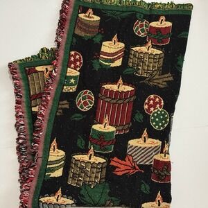 Vintage The Northwest Company‎ Christmas Candle Throw Blanket